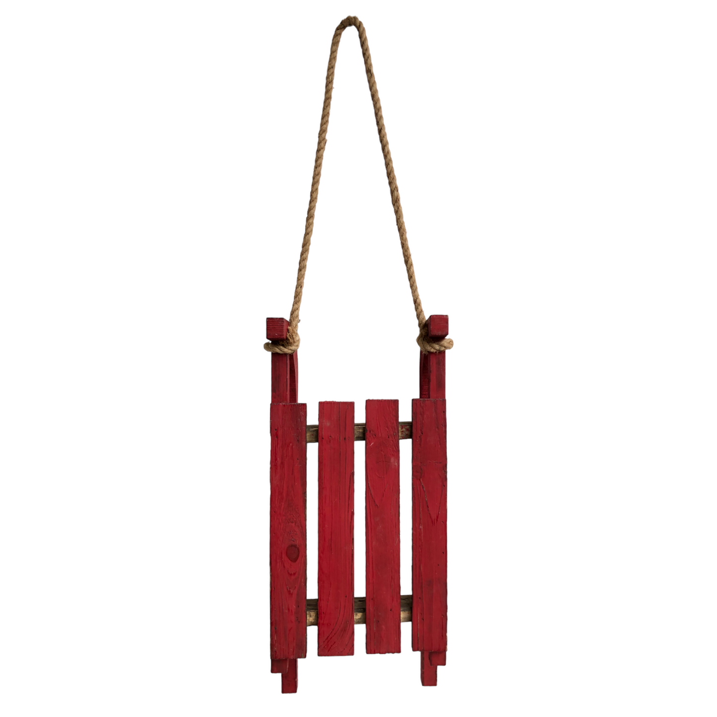 Red Solid Wooden Sleigh Wall Decor