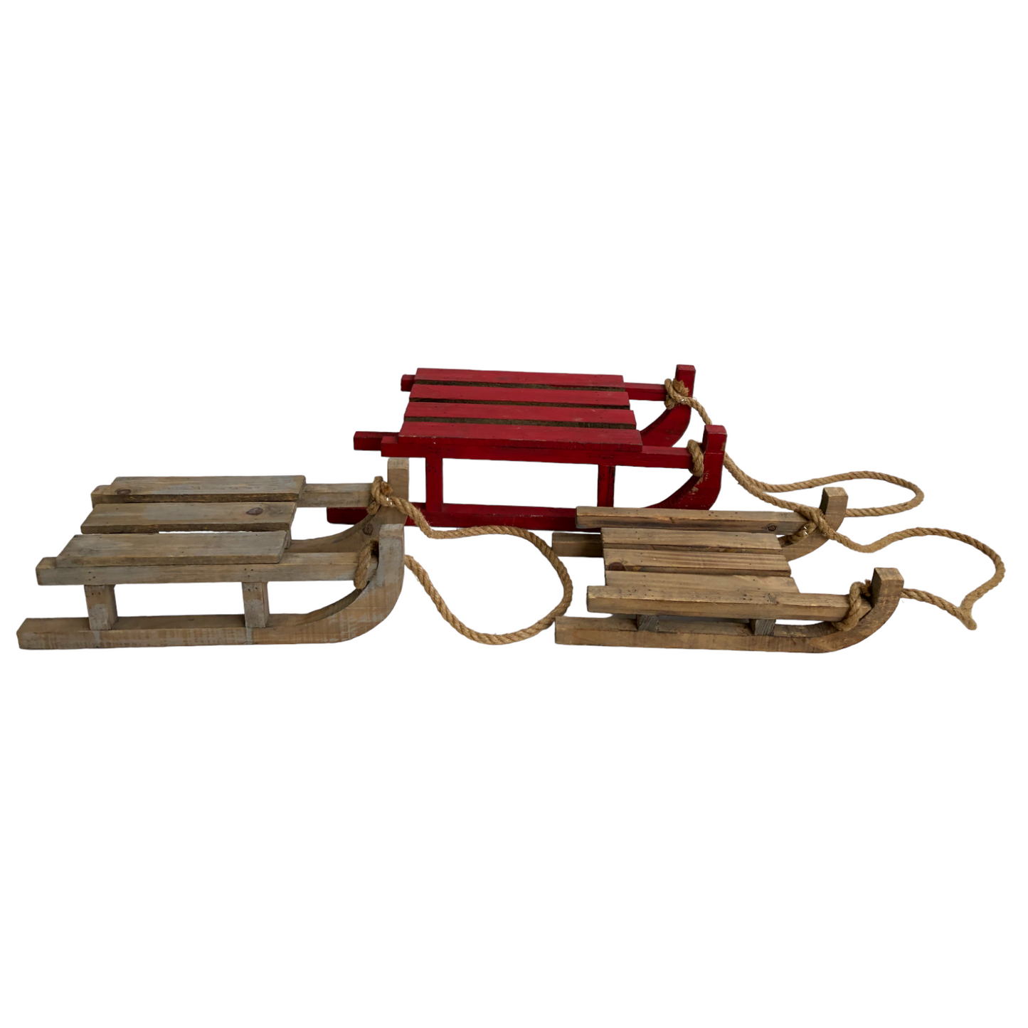 Red Solid Wooden Sleigh Wall Decor