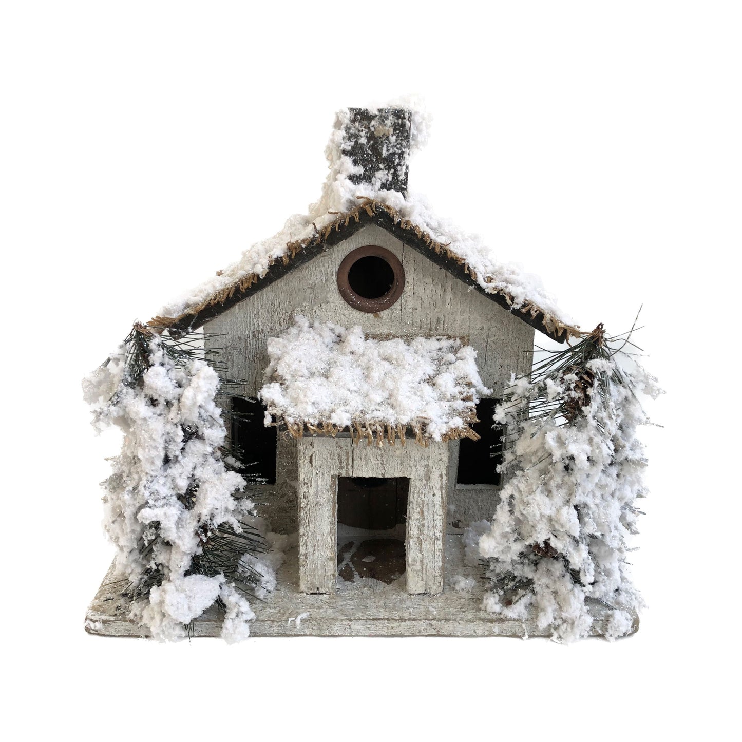 Vintage Snowy Birdhouse