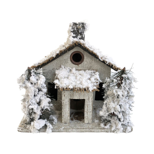 Vintage Snowy Birdhouse