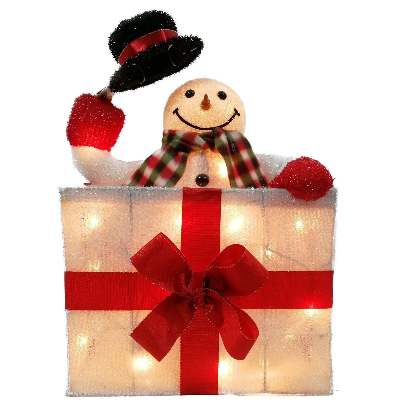 Christmas Snowman Raising-hat Lighted Gift Box