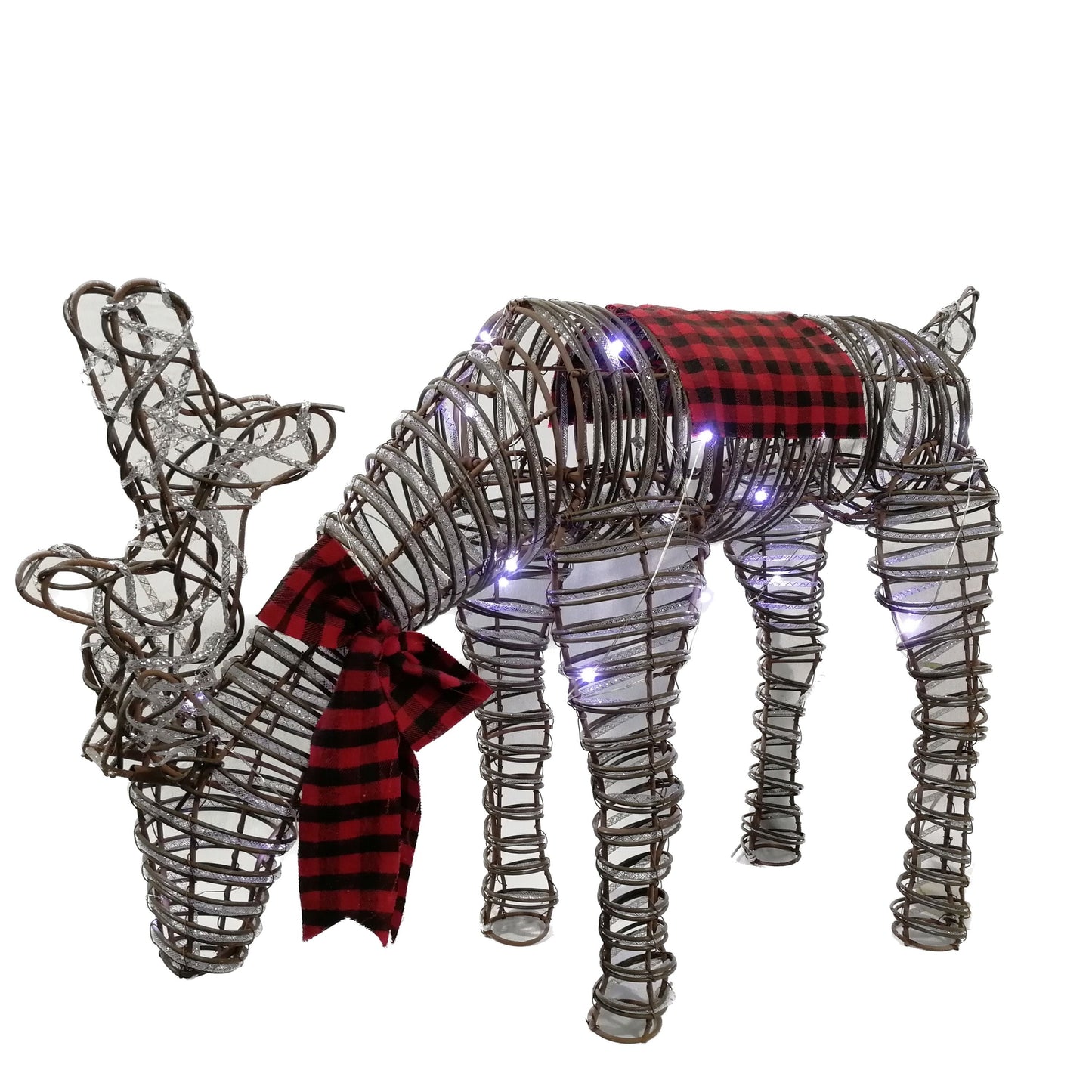 Lighted Christmas Deer Set Outdoor Decor with LED Lights