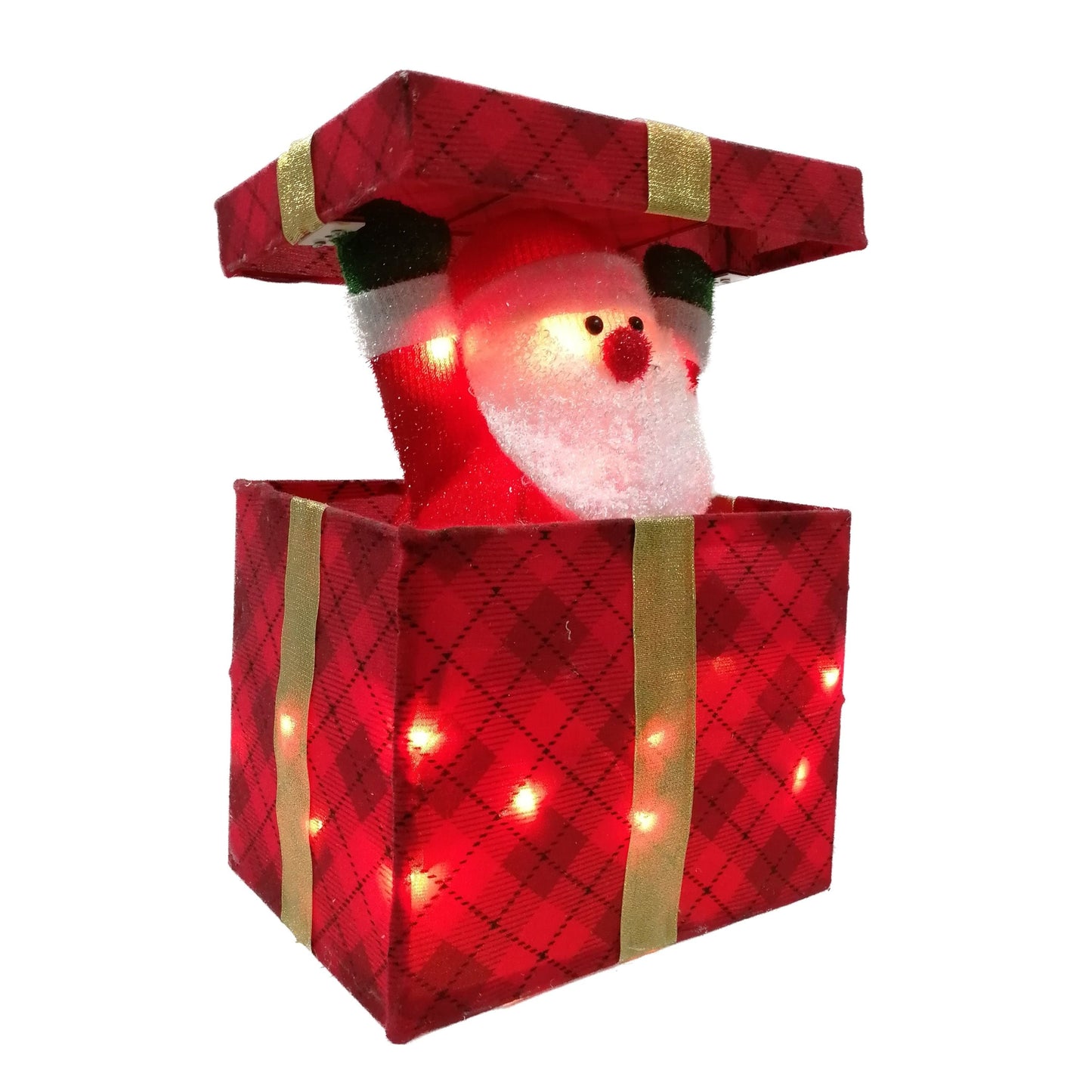 Christmas Santa Pup-up Lighted LED Gift Box