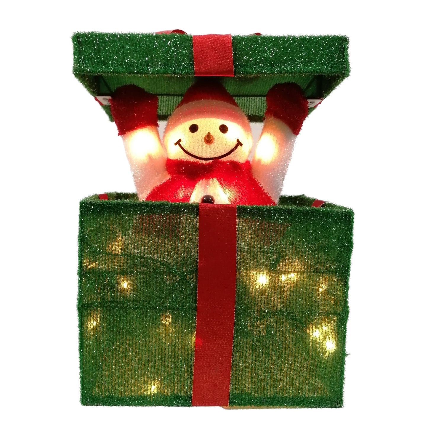 Christmas Snowman Pup-up Lighted LED Gift Box