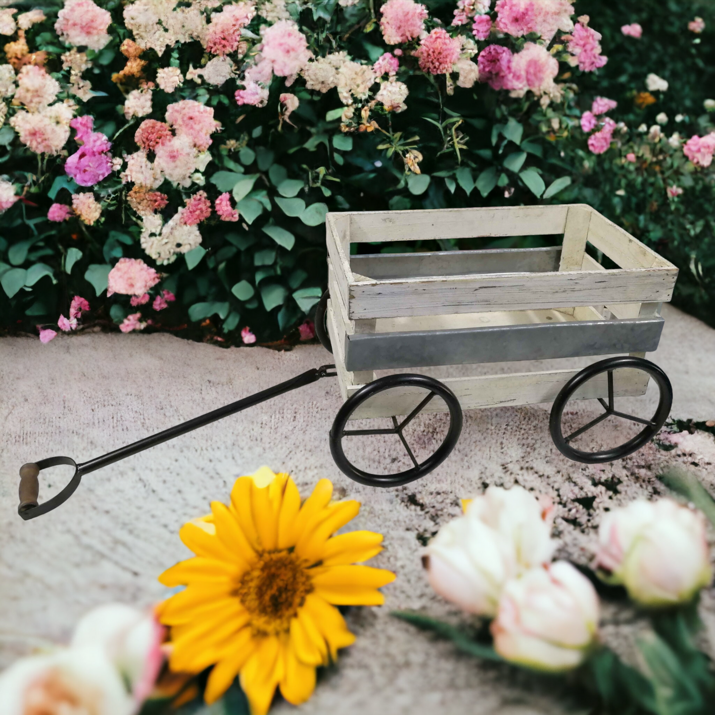 Wooden Cart Planter