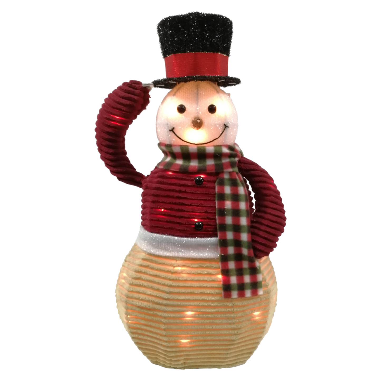 Raising-hat Lighted Snowman Outdoor