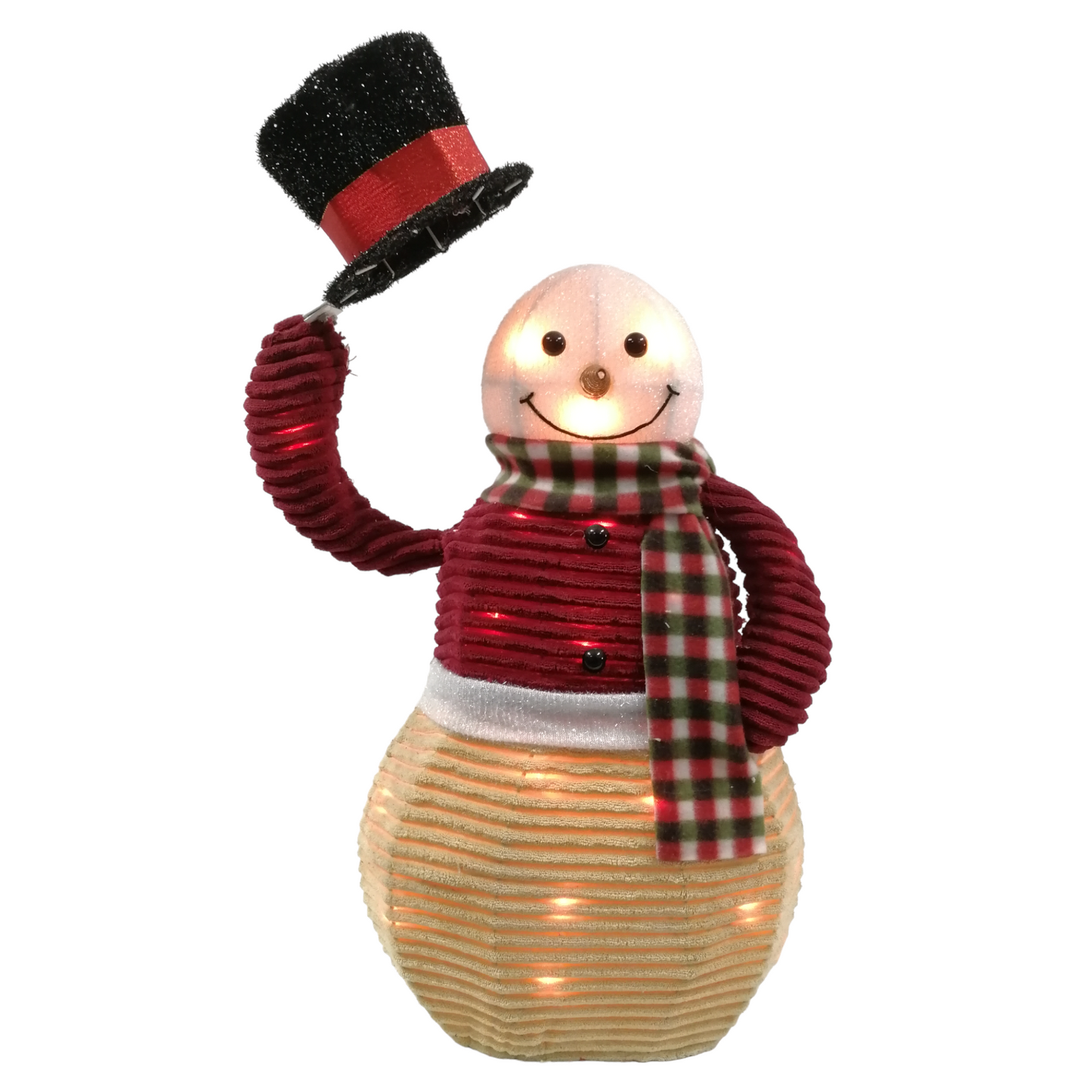 Raising-hat Lighted Snowman Outdoor