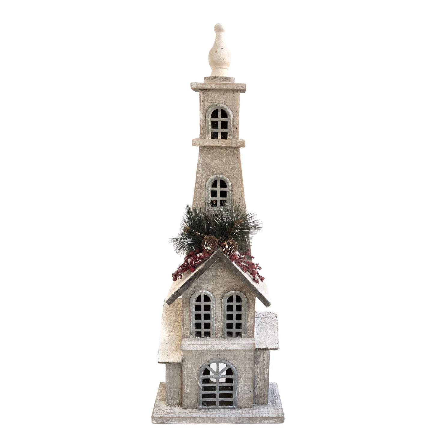 Wooden Church Christmas Decoration- Classic