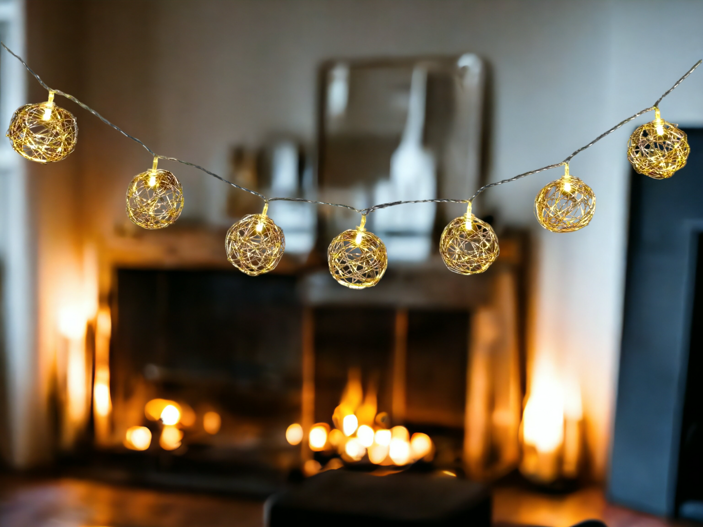 Warm White Wire Balls String Lights