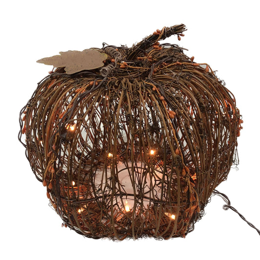 Rattan Woven Lighted Pumpkin