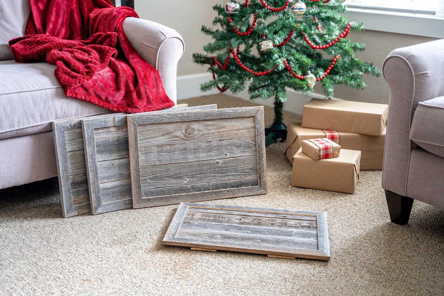 Washed Wooden Christmas Tree Edger Box