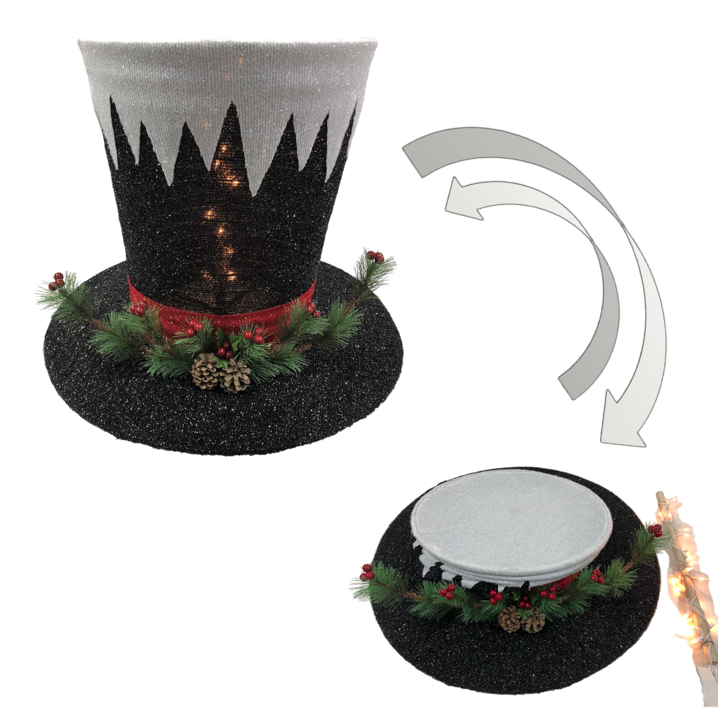 Collapsible Lighted Christmas Hat