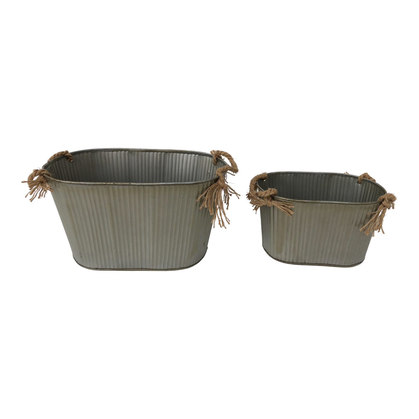 Rope Handle Metal Basket Set