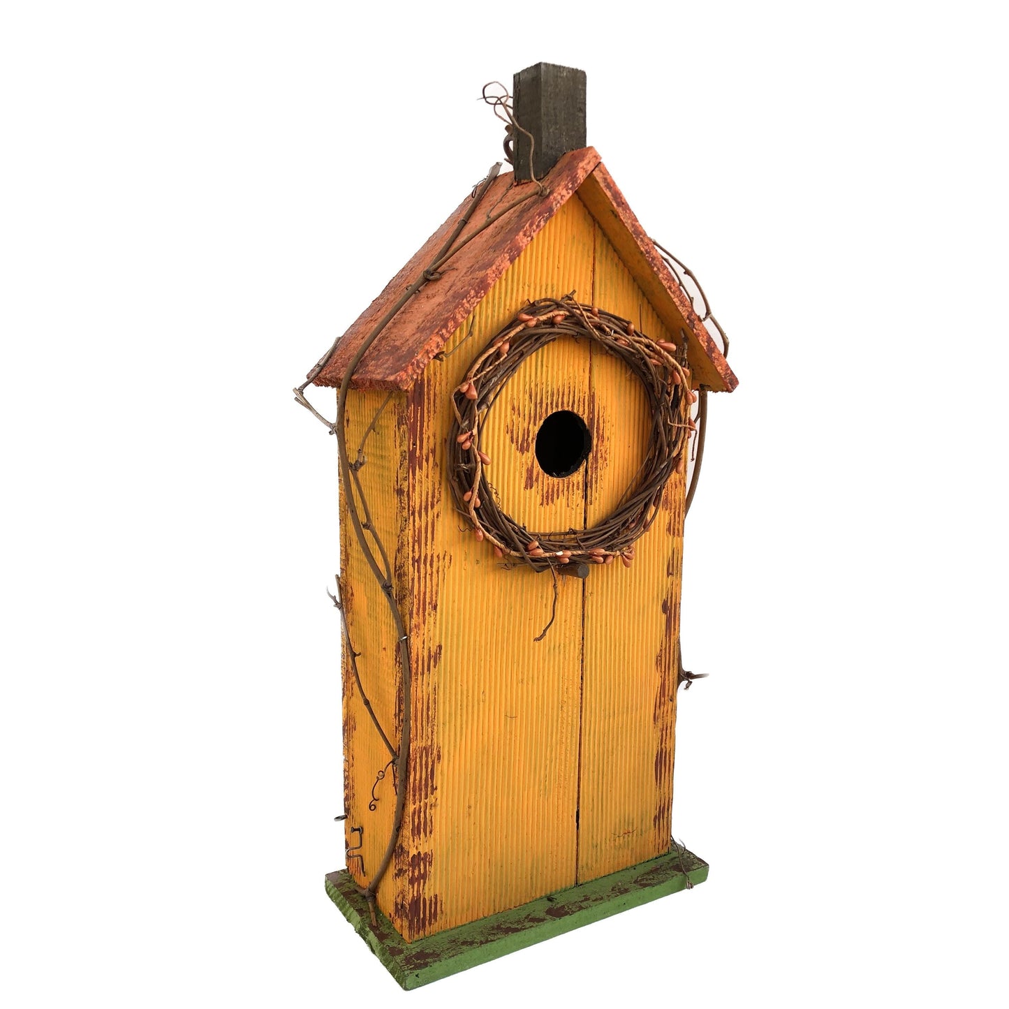 Yellow Wreath-decor Birdhouse