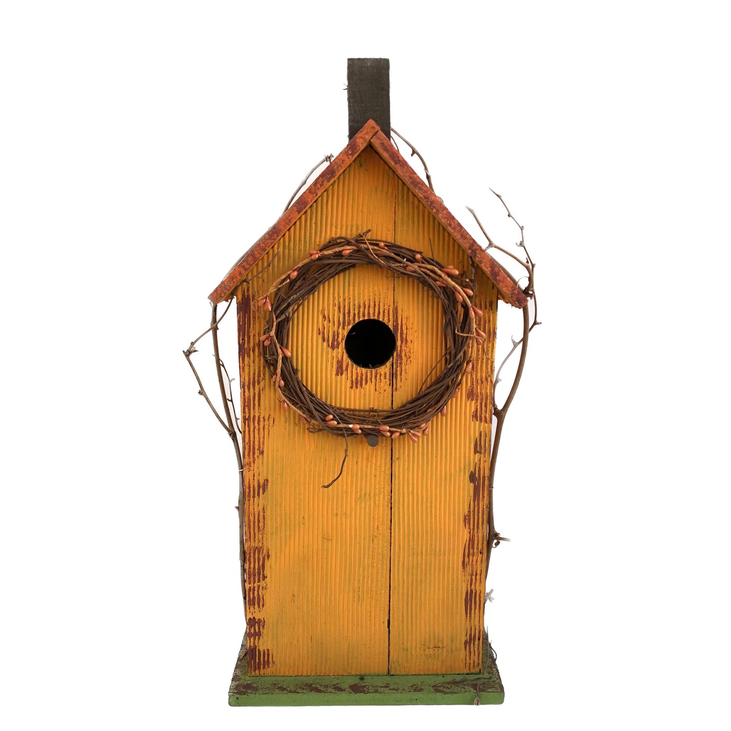 Yellow Wreath-decor Birdhouse