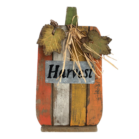 Rustic Wood/Metal Pumpkin Harvest Sign